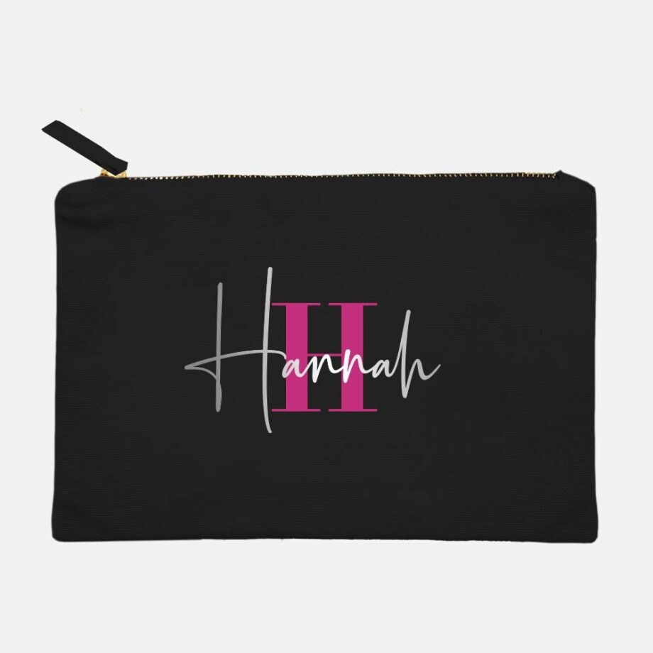 Mother’s Day Canvas Makeup Pouch Mama Customisation Personalisation Monogram Name Double Dual Colour