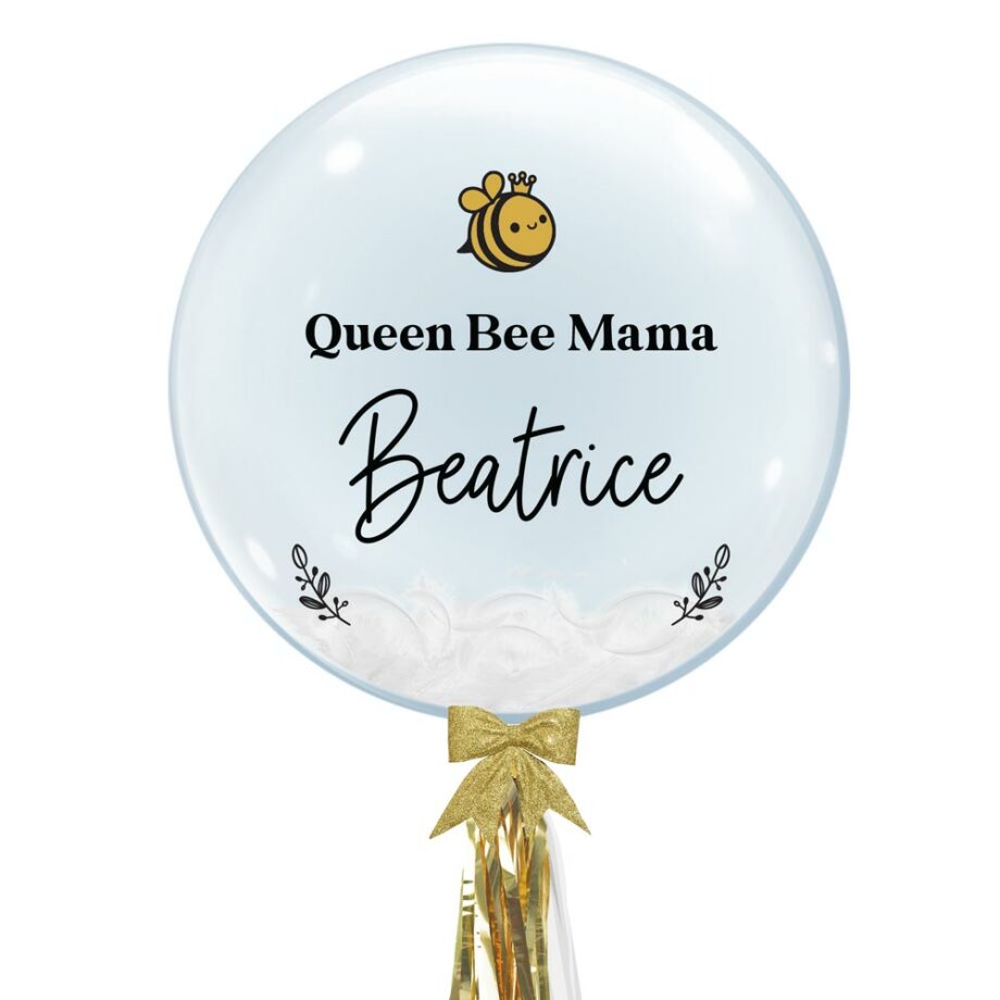 Custom Mothers Day Bubble Balloon Queen Bee Design