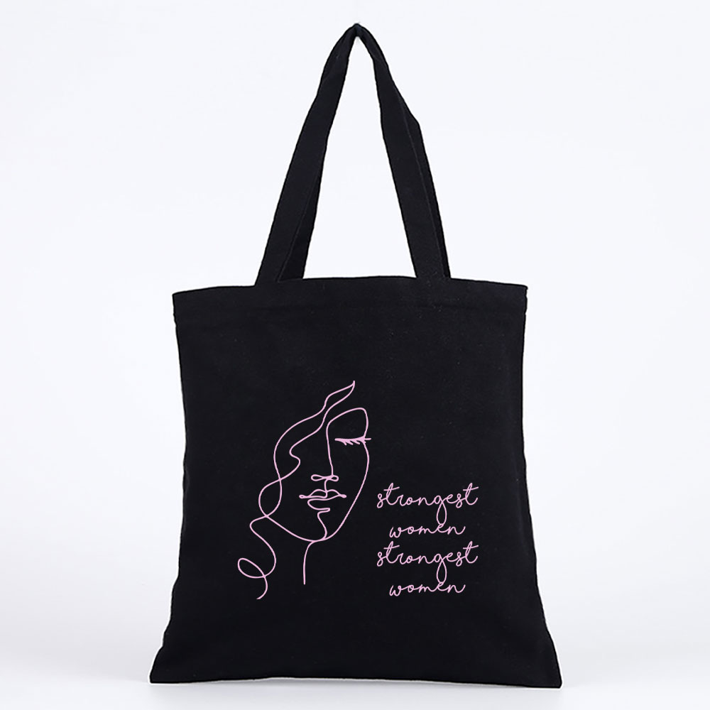 Custom Text Mother’s Day Collection Tote Bag Woman Face Lineart Design