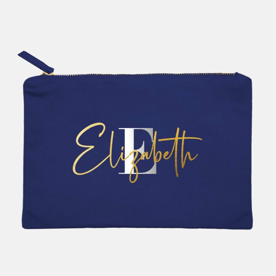 Mother’s Day Canvas Makeup Pouch Mama Customisation Personalisation Monogram Name Double Dual Colour