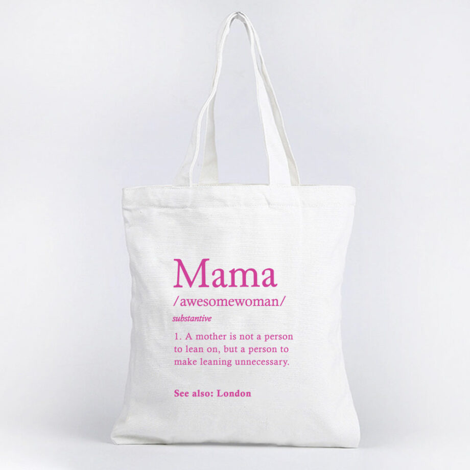 Custom Text Mother’s Day Collection Tote Bag Dictionary Definition Design