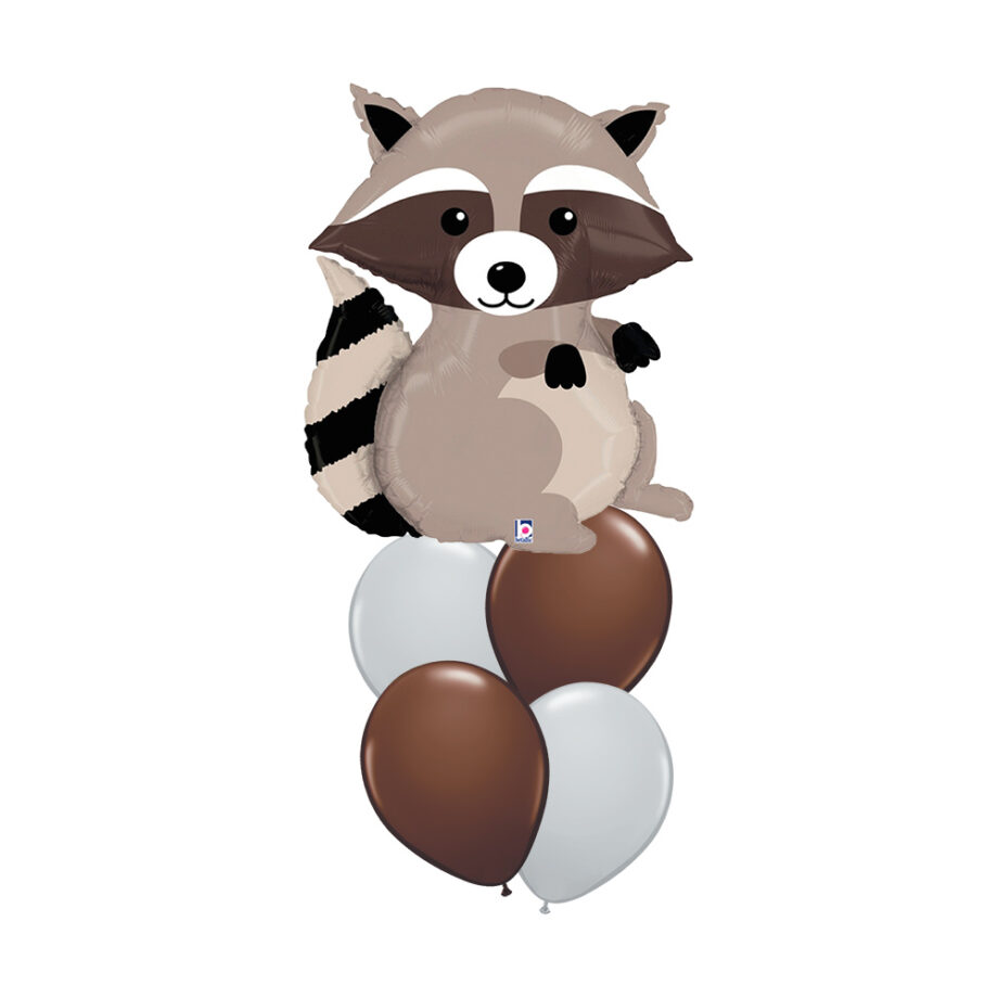 Woodlands Animals Theme Foil Latex Helium Matte Balloons Children Celebration Birthday Party Raccoon