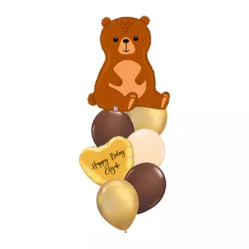 Woodlands Animals Theme Foil Latex Helium Matte Balloons Children Celebration Birthday Party Bear Customised Personalised Gold Heart