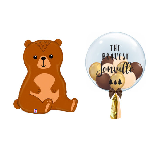 Woodlands Animals Theme Foil Latex Helium Matte Balloons Children Celebration Birthday Party Bear Customised Personalised Design Message Bubble Balloon