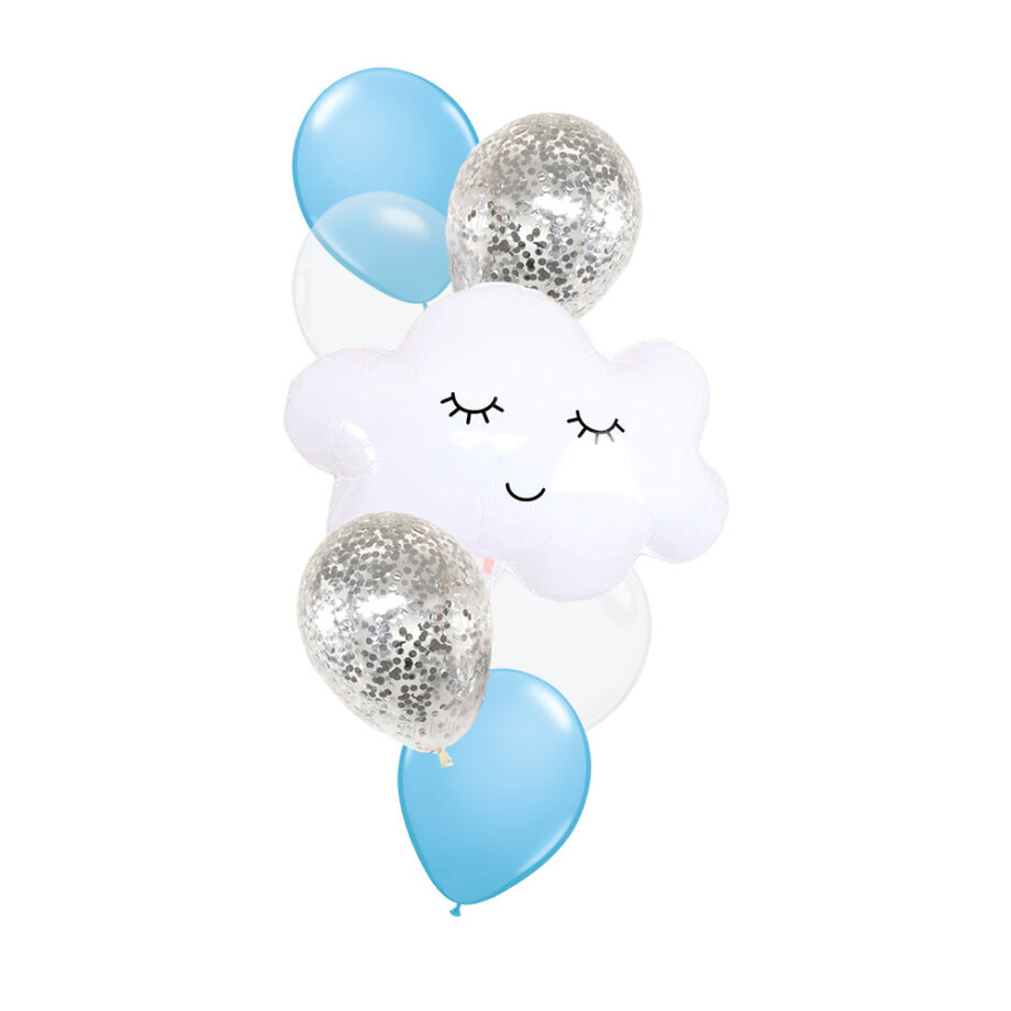 Rainbow Sunshine Theme Foil Latex Helium Matte Balloons Children Celebration Birthday Party Gift Sleepy Cloud Silver Confetti
