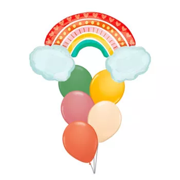 Rainbow Sunshine Theme Foil Latex Helium Matte Balloons Children Celebration Birthday Party Retro Rainbow