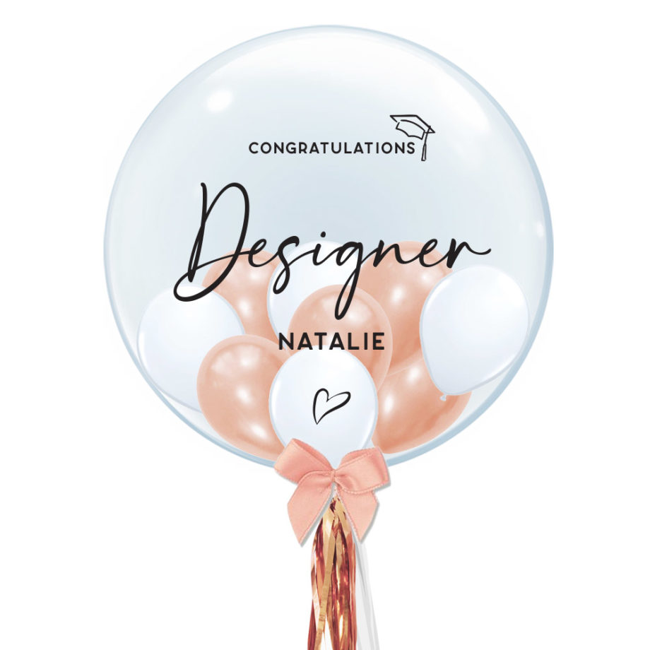 Personalised Bubble Balloon Graduation Gift Customisation Title Name Congratulations