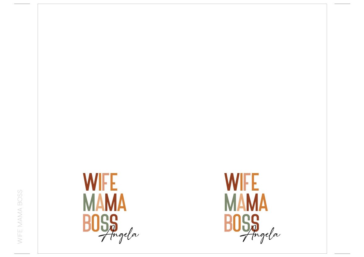 Custom Name Mother Day Printed Tumbler Gift - Wife Mama Boss Design
