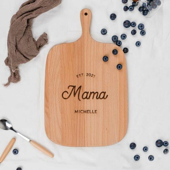 Mother’s Day Engraved Wooden Chopping Cutting Board Customisation Personalisation Mama Typography