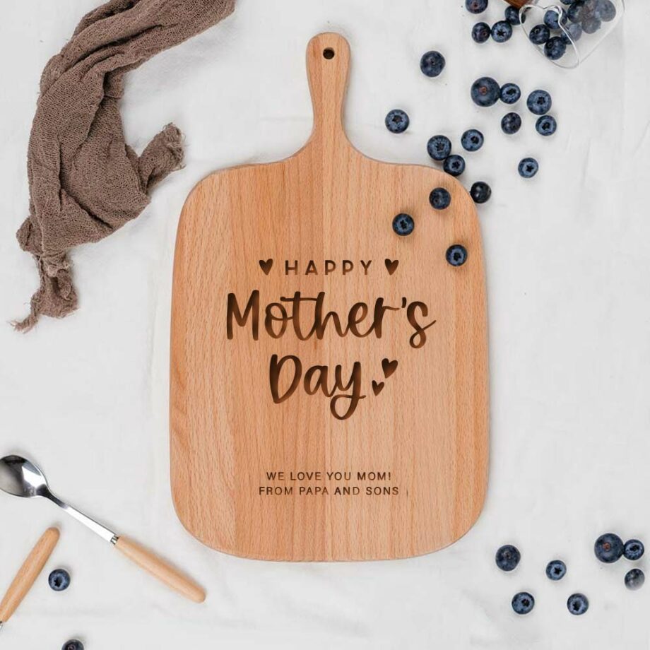 Mother’s Day Engraved Wooden Chopping Cutting Board Customisation Personalisation Wording Paragraph Message