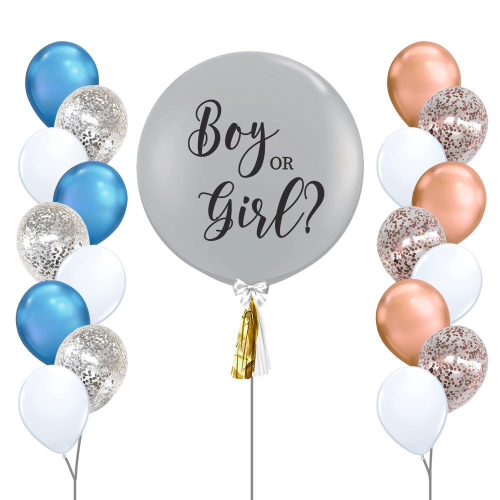 36inch CUSTOM COLOR Gender Reveal Helium Balloons stuffed with Confetti