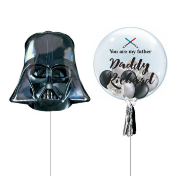 Star Wars Father’s Day Darth Vader Foil Helium Bubble Balloon Children Celebration Party Gift Customisation Personalisation Text Message Name Bouquet
