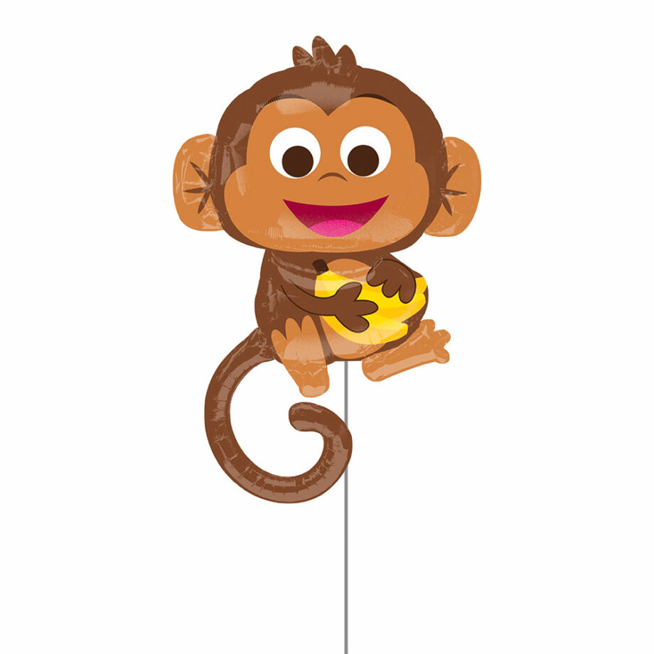Monkey Chimp Wild Banana Woodland Animals Foil Helium Bubble Balloon Children Celebration Party Gift