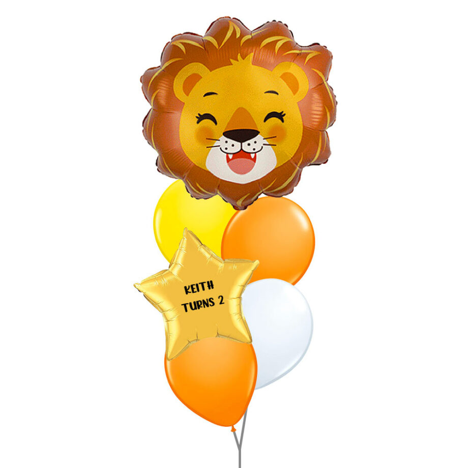 Smiling Lion Animals Foil Helium Bubble Balloon Children Celebration Party Gift Balloon Bouquet Customized Personalised Star Foil