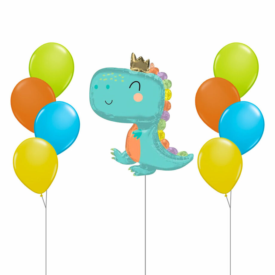 Babysaurus Dinosaur Foil Helium Bubble Balloon Children Celebration Party Gift Double Cascading Balloon Bouquet