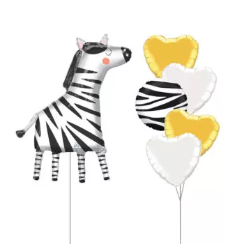 Get Wild Zebra Animals Foil Helium Bubble Balloon Children Celebration Party Gift Balloon Bouquet Heart Foil