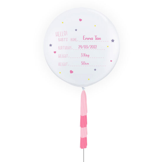 Fill-It-In Newborn Customised 36 inch Balloon - Baby Girl