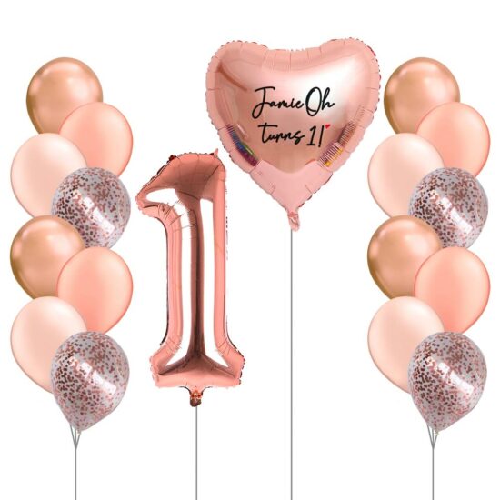 1st Birthday Helium Bubble Balloon Children Celebration Party Gift Giant Number Mylar Balloon Heart Foil