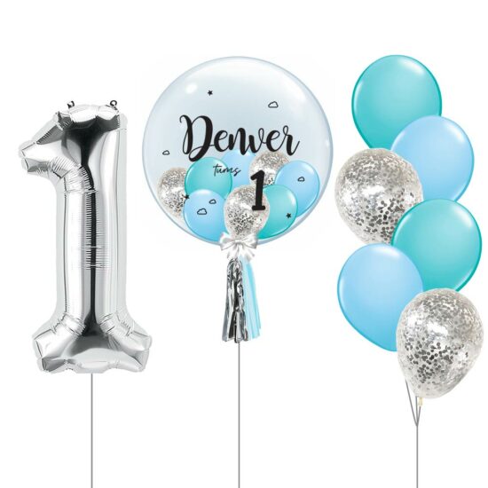 Customized Personalized 1st Birthday Helium Bubble Balloon Children Celebration Party Gift Giant Number Mylar Balloon
