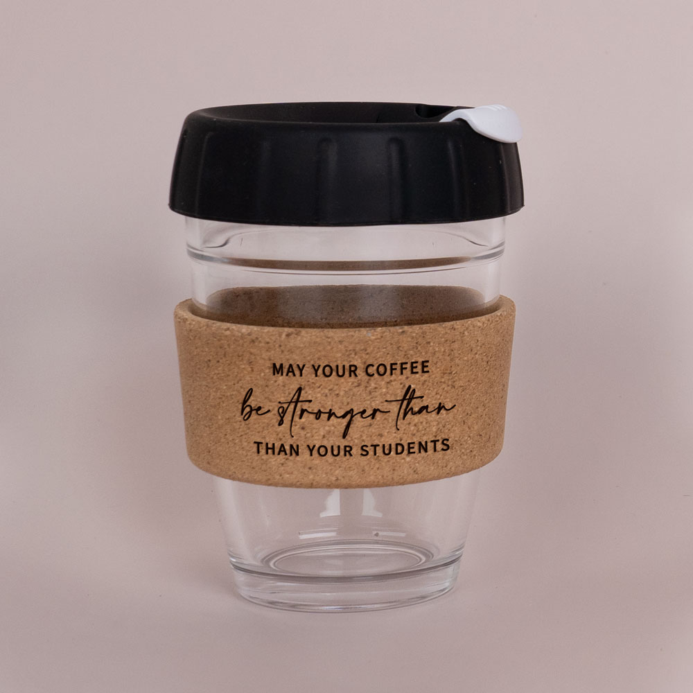 Custom Engraved Cork Wood Band Coffee Cup (Slanted/ Flat Lid) 12oz ...