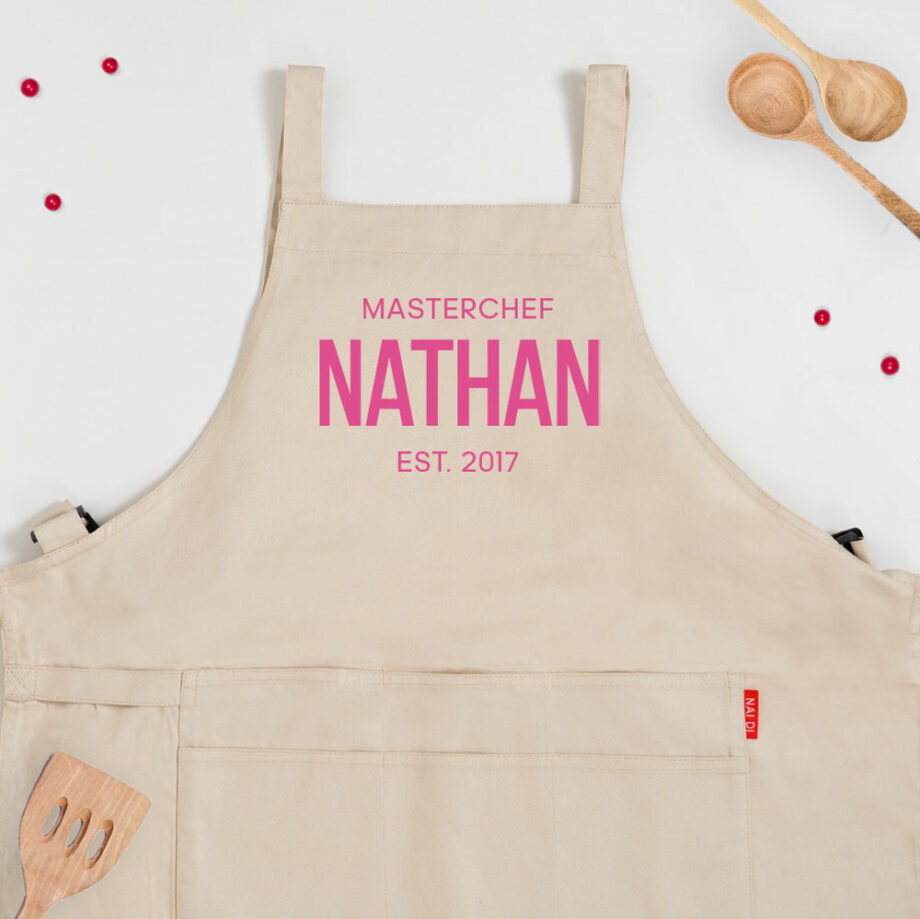 Custom Subtext & Name Aprons Father's Day Personalized Apron Pro Font Design