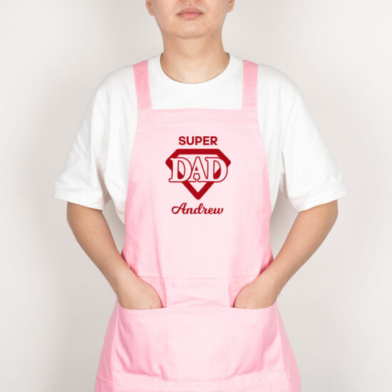 Custom Name Father's Day Personalised Apron Super Dad Design