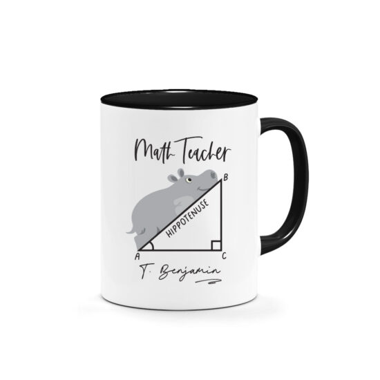Teachers Day Gift Math Teacher Design Custom Name Printed Mug Black Handle