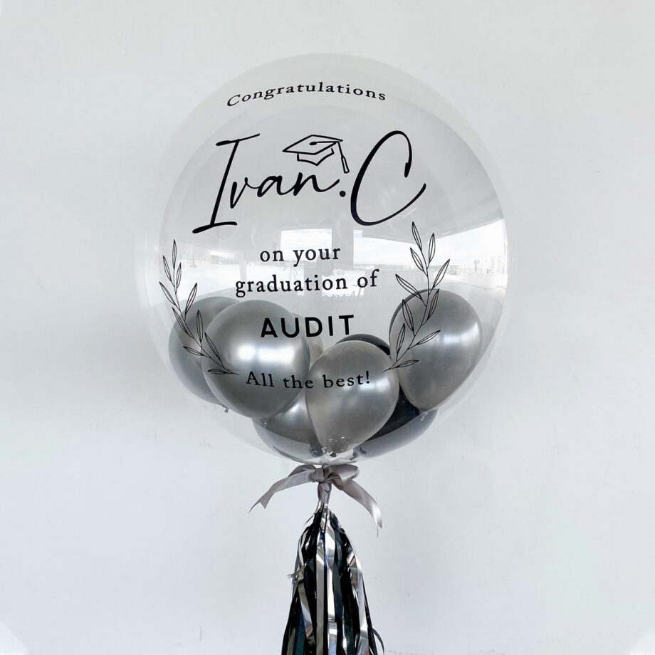24inch customised helium balloons bubble balloon - Graduation Hat personalised balloons stuffed