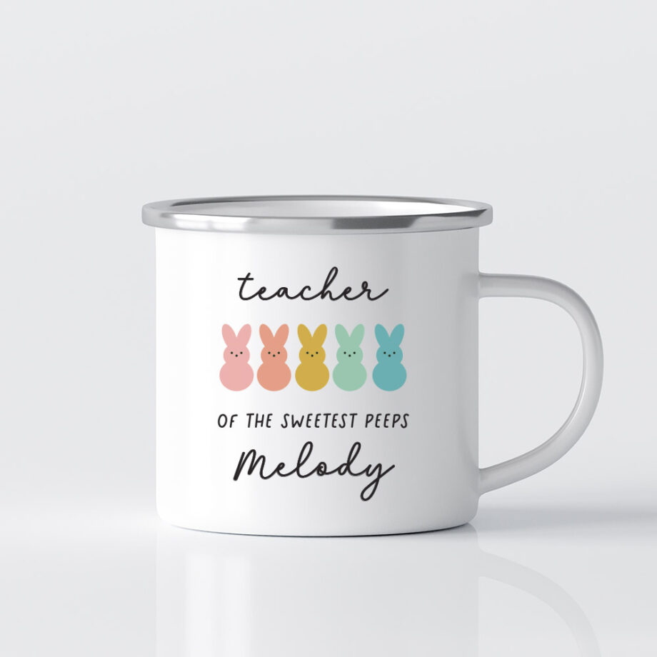 Teacher of the sweetest peeps teachers day custom name printed mug gift - enamel mug
