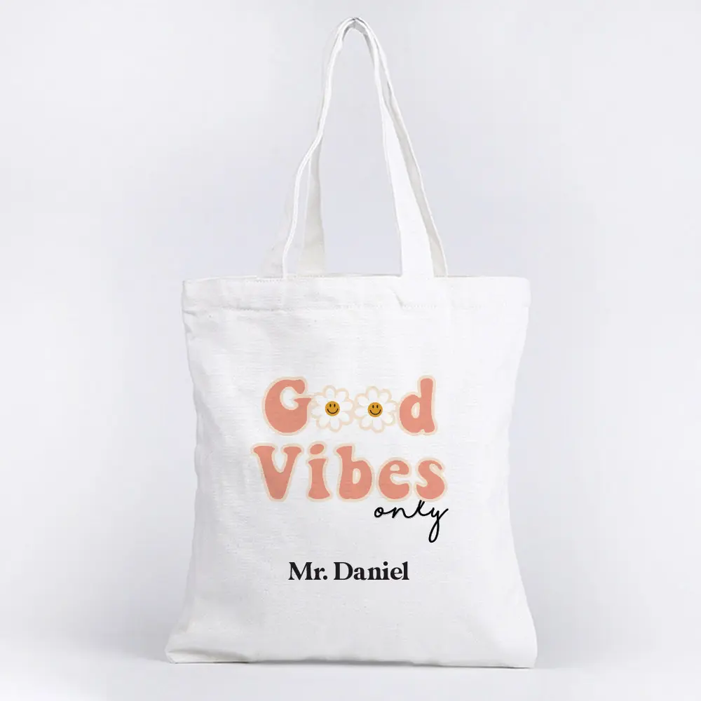 Teacher’s Day Tote Bag – Good Vibes Only Design