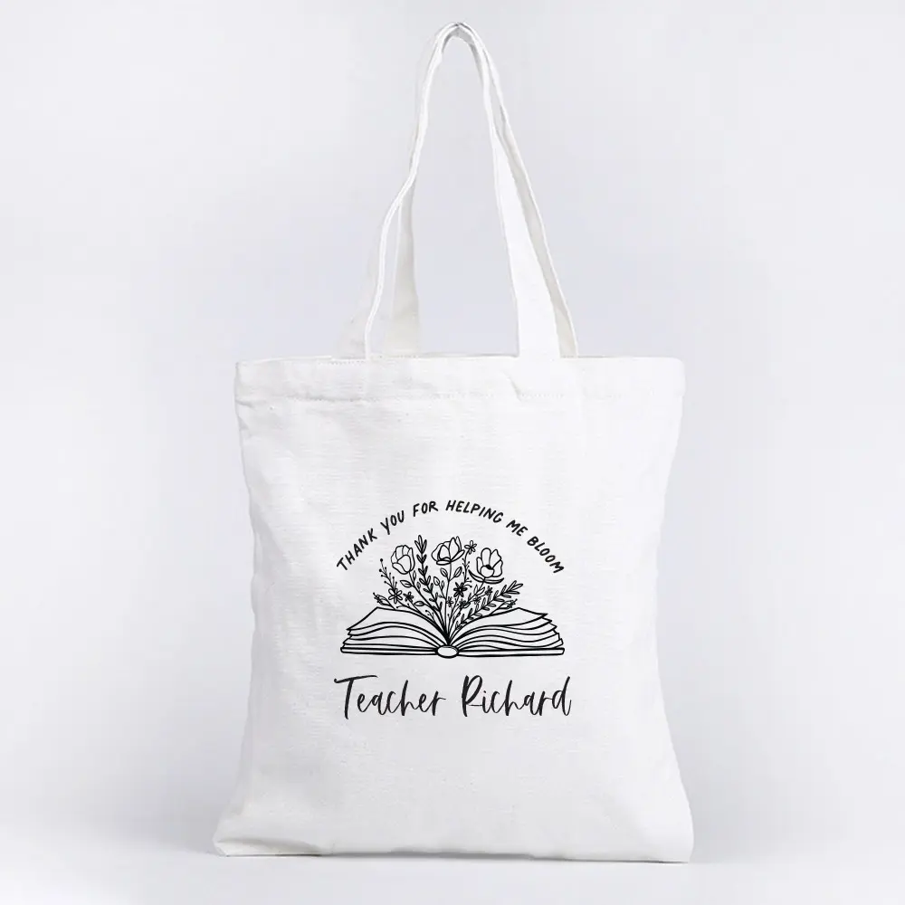 Teacher's Day Tote Bag - Thank You for helping me Bloom Design