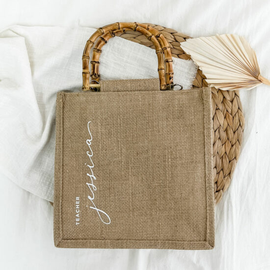 Jute Tote Bags,Wood handle,Beach bag,Gift bag,Tote Bag,Shopping Bag,Burlap Bag,bridesmaid gift bag,gift for her