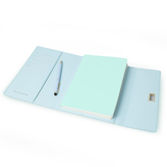 Misty Daydream [Plain] A5 Saffiano Leather Notebook Set Light Blue
