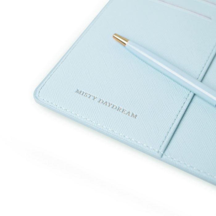 Misty Daydream [Plain] A5 Saffiano Leather Notebook Set Light Blue