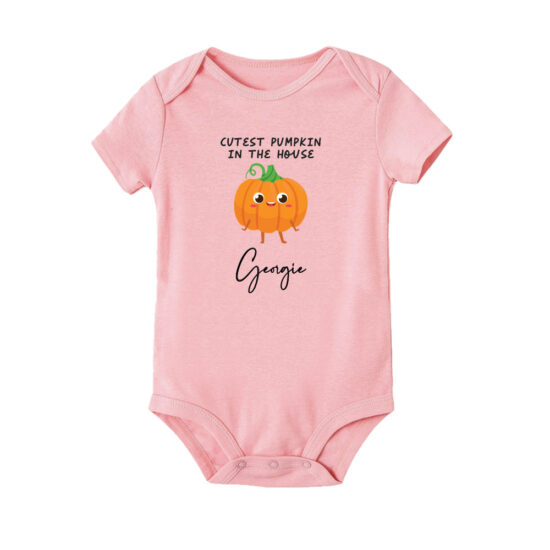 [CUSTOM NAME] Halloween Collection Baby Bodysuits / Onesie / Tshirt - Cutest Pumpkin