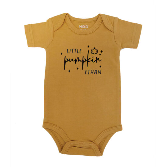 [CUSTOM NAME] Halloween Collection Baby Bodysuits / Onesie / Tshirt - Little Pumpkin