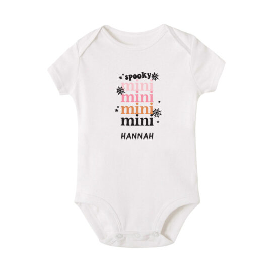 [CUSTOM NAME] Halloween Collection Baby Bodysuits / Onesie / Tshirt - Spooky Mini Baby