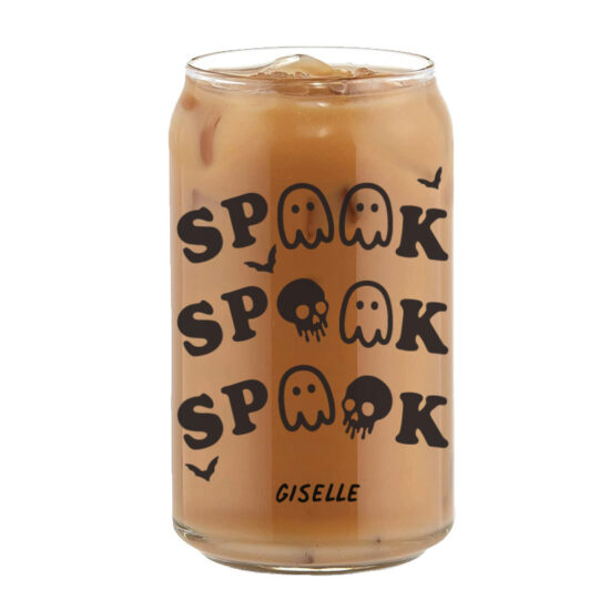 ‘[CUSTOM NAME] Spooky Season - Beer Coffee Can Glass Cold Beverage Glass
