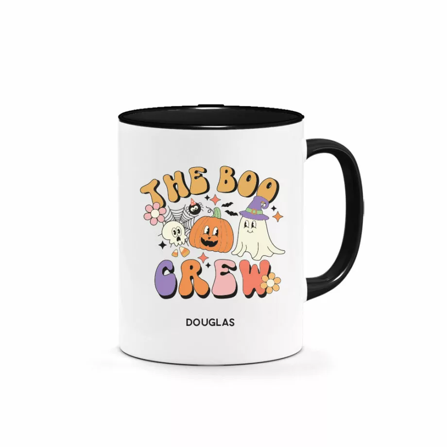 [CUSTOM NAME] Halloween Printed Mug - The Boo Crew Design