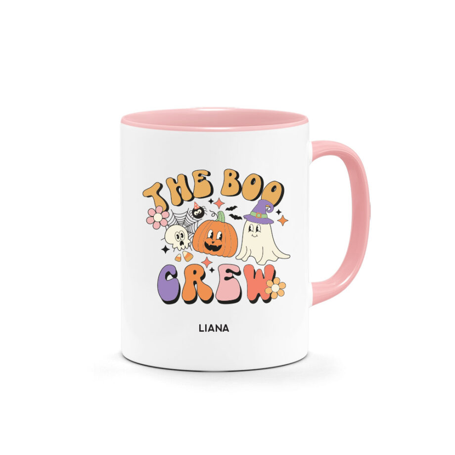 [CUSTOM NAME] Halloween Printed Mug - The Boo Crew Design