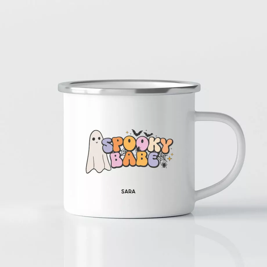 [CUSTOM NAME] Halloween Printed Mug - Spooky Babe Design