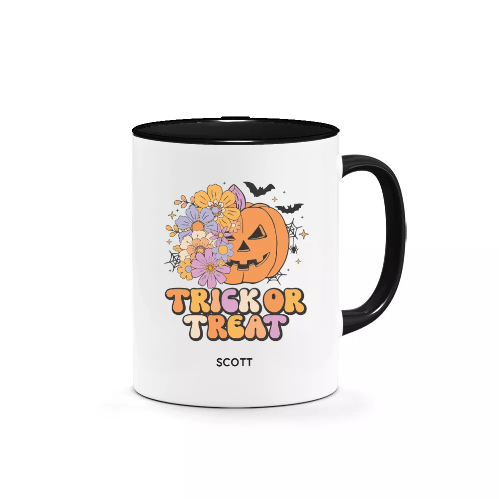 [CUSTOM NAME] Halloween Printed Mug - Jack O’Lantern Design