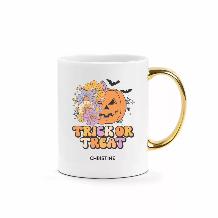 [CUSTOM NAME] Halloween Printed Mug - Jack O’Lantern Design