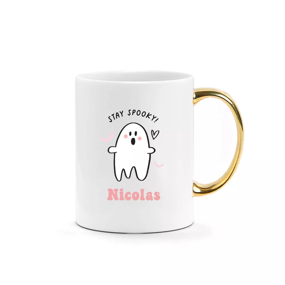 [CUSTOM NAME] Halloween Printed Mug - Spooky Ghost Design
