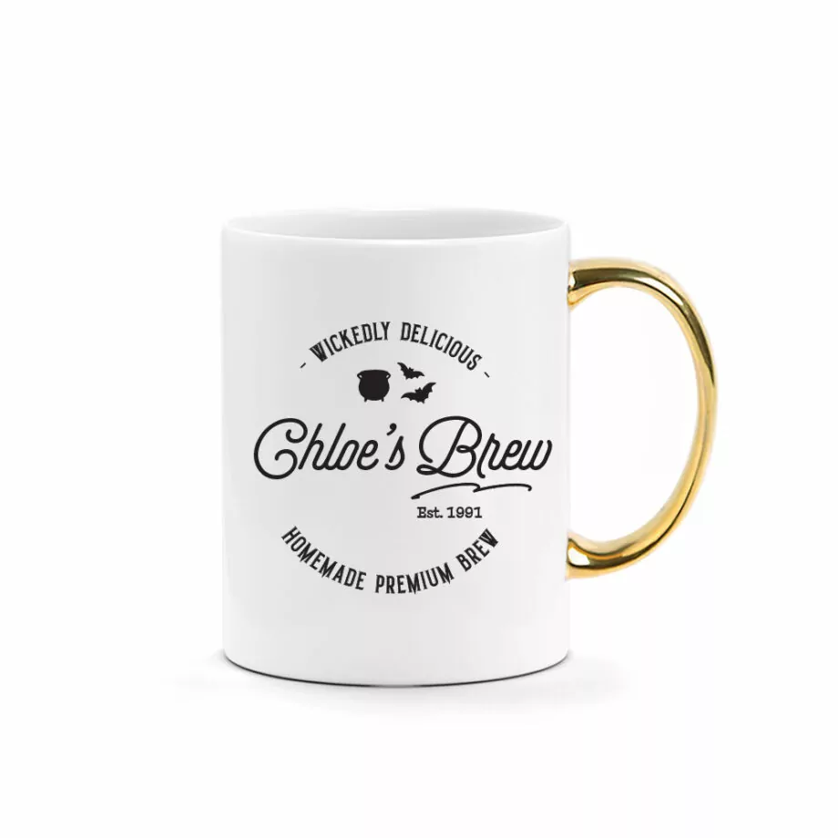 [CUSTOM NAME] Halloween Printed Mug - Wicked Witch Coffee Design