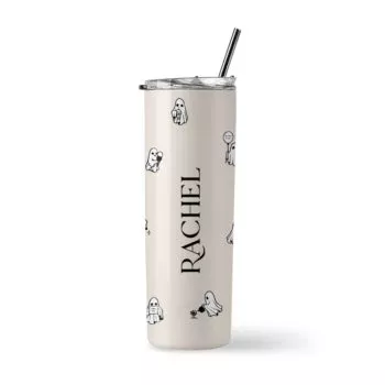 [Custom Name ] Insulated Stainless Steel Tumbler - Funny Ghosts Design