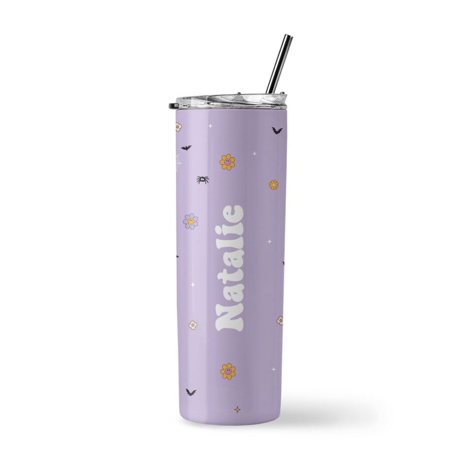 [Custom Name ] Insulated Stainless Steel Tumbler - Purple Witch Brew Design