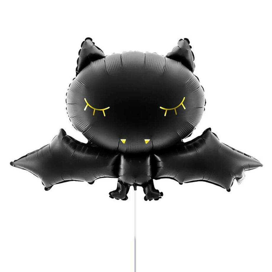 Black Bat with Gold Detail Black Bat Foil Balloon