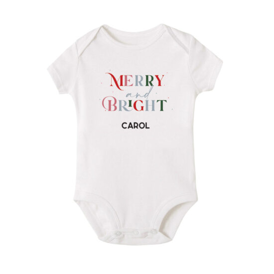 Christmas Collection Baby Bodysuit / Onesie / Tshirt - Merry & Bright Design