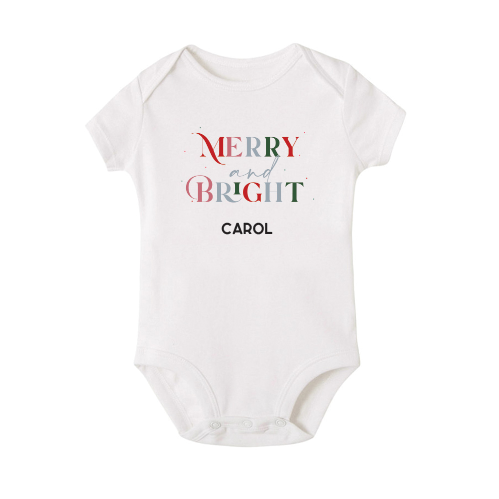 Christmas Collection Baby Bodysuit / Onesie / Tshirt - Merry & Bright Design